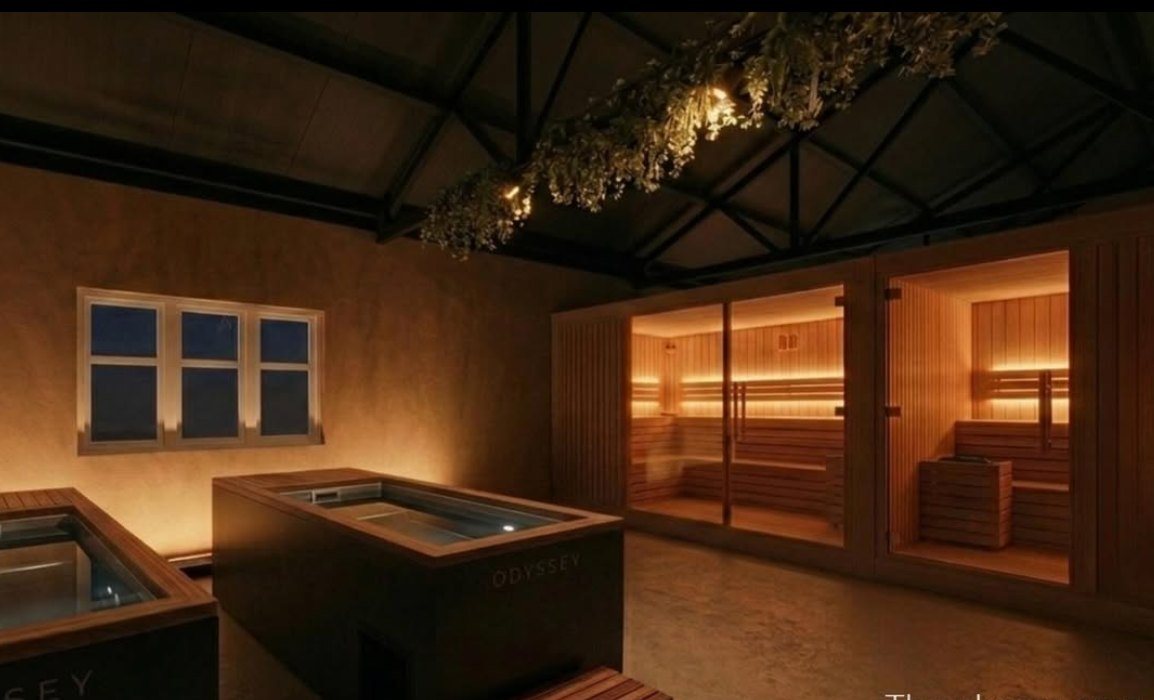 Sauna en ijsbad sfeer